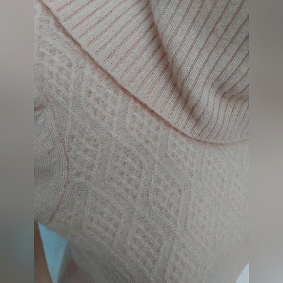 Peck & Peck 2 Ply 100% Cashmere Sweater PINK cowl neck pullover - Picture 5 of 9